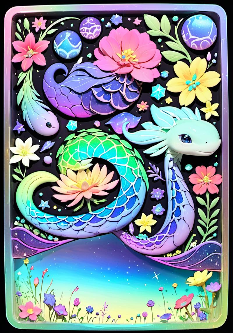 00028-1750671386-clay refrigerator magnets, A lare space and below there is a meadow and flowers emerges, radiating vibrant bioluminescent hues a.png